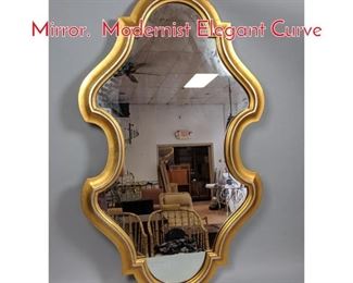 Lot 245 Gilt Wood LaBARGE Wall Mirror. Modernist Elegant Curve