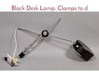 Lot 251 Modernist Swedish Chrome  Black Desk Lamp. Clamps to d