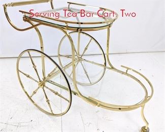 Lot 309 Rolling Italian Modern Brass Serving Tea Bar Cart. Two 