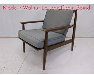 Lot 322 Mid Century American Modern Walnut Lounge Chair. Spindl