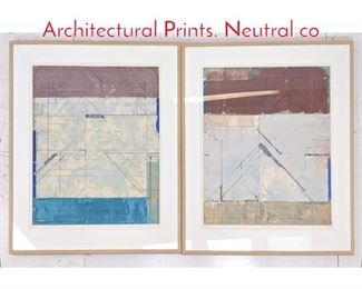 Lot 357 Pr Modernist Geometric Architectural Prints. Neutral co