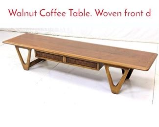 Lot 365 LANE American Modern Walnut Coffee Table. Woven front d