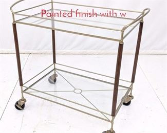 Lot 411 Two Tier Bar Cart. Glass shelves. Painted finish with w