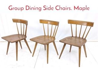Lot 414 3pc PAUL McCOBB Planner Group Dining Side Chairs. Maple