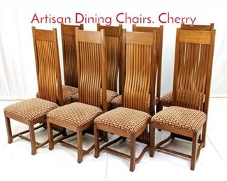 Lot 416 8pc PAUL DOWNS Tall Back Artisan Dining Chairs. Cherry 
