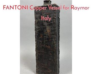 Lot 184 13 inch MARCELLO FANTONI Copper Vessel for Raymor Italy
