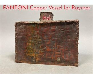 Lot 187 5.5 Inch MARCELLO FANTONI Copper Vessel for Raymor Ital