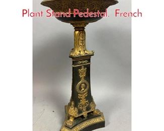 Lot 346 Gold Gilt and Black Metal Plant Stand Pedestal. French