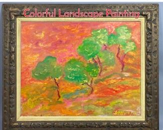 Lot 354 Signed LITTLE Fauvist Style Colorful Landscape Painting