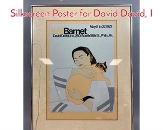 Lot 359 Signed WILL BARNET Silkscreen Poster for David David, I