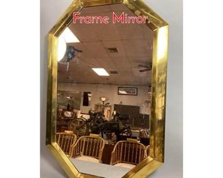 Lot 369 Mastercraft style Brass Metal Frame Mirror. 