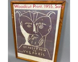 Lot 383 After Pablo Picasso, Plate of Woodcut Print. 1955. Saty