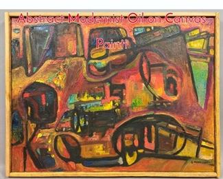 Lot 388 GEORGE MORRISON Abstract Modernist Oil on Canvas Painti