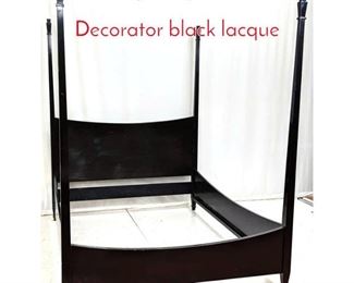 Lot 418 Parzinger Style Tall Poster Bed. Decorator black lacque