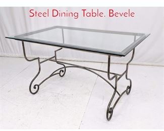 Lot 435 Decorator Scroll Form Welded Steel Dining Table. Bevele