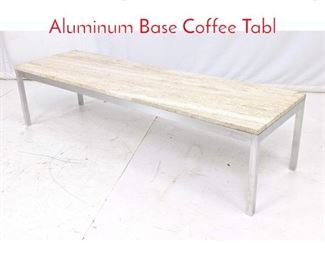 Lot 449 Vintage Travertine Marble Top Aluminum Base Coffee Tabl