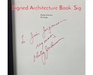  Writings. Signed Architecture Book. Sig