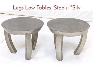 Lot 460 Pr Heavy Decorator Bowed Legs Low TablesStools