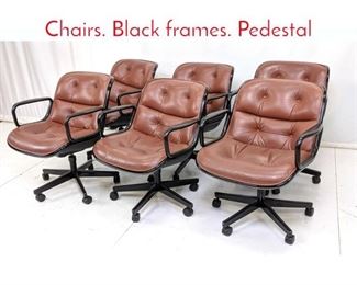 Lot 472 Set 6 KNOLL Office Desk Chairs. Black frames. Pedestal 