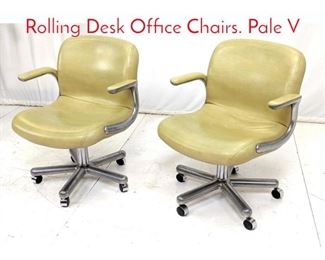 Lot 473 Pr FAULTLESS DOERNER Rolling Desk Office Chairs. Pale V