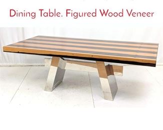 Lot 474 Contemporary Designer Dining Table. Figured Wood Veneer