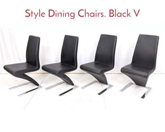 Lot 476 Set 4 Contemporary Italian Style Dining Chairs. Black V