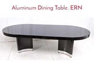 Lot 477 Decorator French Polish Wood Aluminum Dining Table. ERN