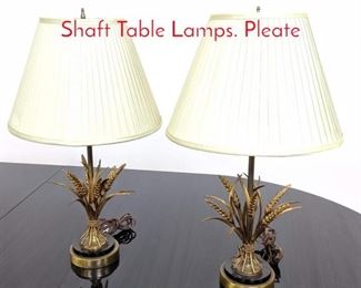 Lot 478 Pr Modernist Gilt Metal Wheat Shaft Table Lamps. Pleate