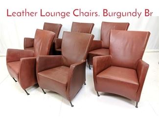 Lot 486 Set 6 MONTIS Holland Leather Lounge Chairs. Burgundy Br