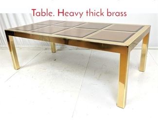 Lot 487 Large Mastercraft style Dining Table. Heavy thick brass