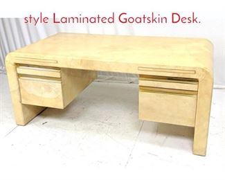 Lot 499 Dexcoratot KARL SPRINGER style Laminated Goatskin Desk.