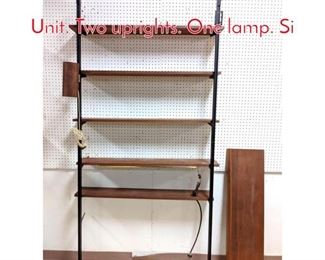 Lot 503 OMNI Walnut Shelf Wall Unit. Two uprights. One lamp. Si