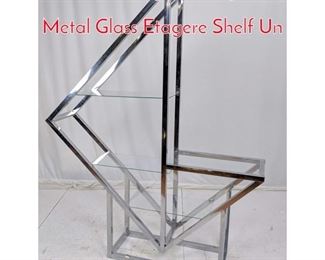 Lot 504 Milo Baughman style Chrome Metal Glass Etagere Shelf Un