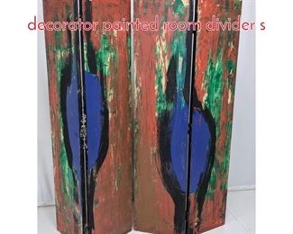Lot 522 2pc LECEWICZ Two panel decorator painted room divider s