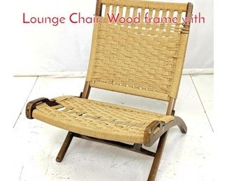 Lot 535 Hans Wegner style Folding Lounge Chair. Wood frame with