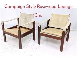 Lot 537 Pr ESCRISA Modernist Campaign Style Rosewood Lounge Cha