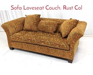 Lot 539 Lewis Mittman Upholstered Sofa Loveseat Couch. Rust Col