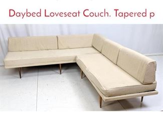 Lot 540 2pc L shaped Modernist Daybed Loveseat Couch. Tapered p