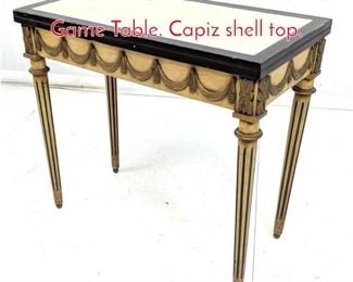 Lot 544 Vintage Decorator Flip Top Game Table. Capiz shell top.