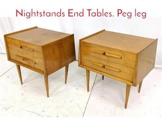Lot 548 Pr Swedish Modern Maple Nightstands End Tables. Peg leg