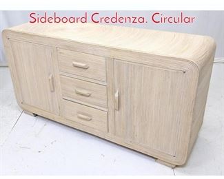Lot 551 Decorator Whitewash Rattan Sideboard Credenza. Circular