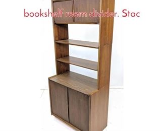 Lot 553 3pc American Modern Walnut bookshelf room divider. Stac