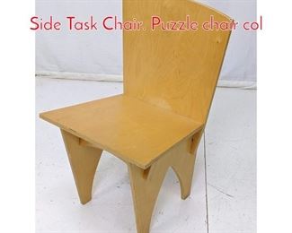 Lot 563 Modern Laminated Wood Side Task Chair. Puzzle chair col