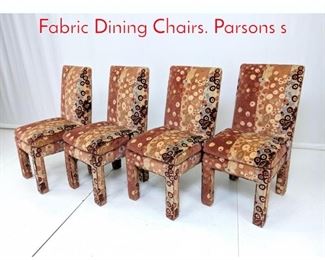 Lot 595 Set 4 JACK LENOR LARSEN Fabric Dining Chairs. Parsons s