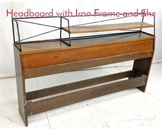 Lot 598 PAUL McCOBB Full Size Headboard with Iron Frame and She