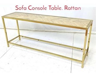 Lot 601 Decorator Brass Square Frame Sofa Console Table. Rattan