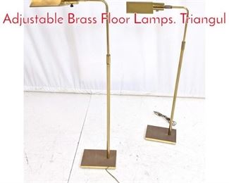 Lot 602 Pr KOCH and LOWY Adjustable Brass Floor Lamps. Triangul