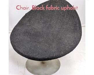 Lot 606 Modernist Tulip Base Lounge Chair. Black fabric upholst