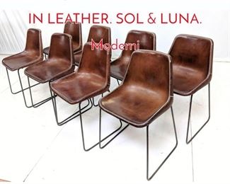 Lot 609 8pc GIRON DINING CHAIR IN LEATHER. SOL  LUNA. Moderni