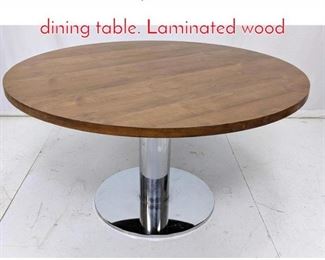 Lot 610 Pace style wood and chrome dining table. Laminated wood